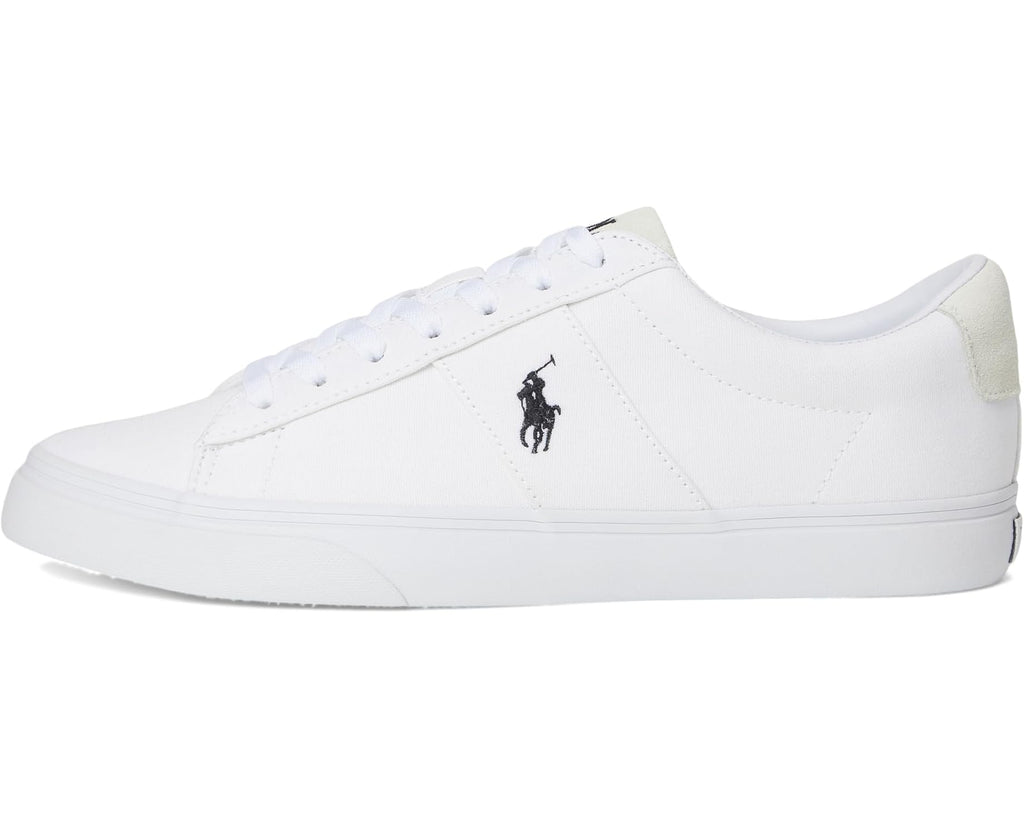 Men's Polo Ralph Lauren Sayer Canvas Low-Top Sneakers White/Black
