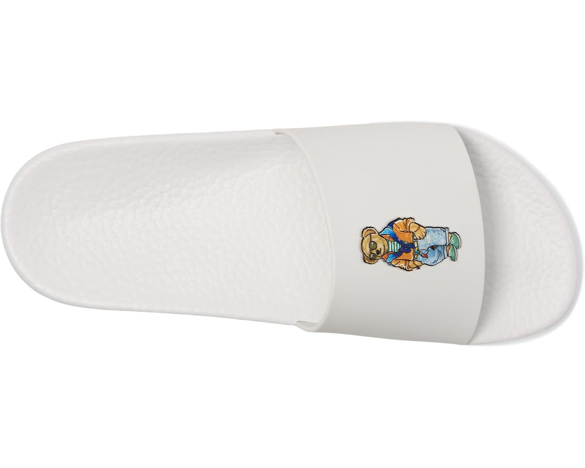 Men's Polo Ralph Lauren Polo Bear Slide White Beach Shop Bear