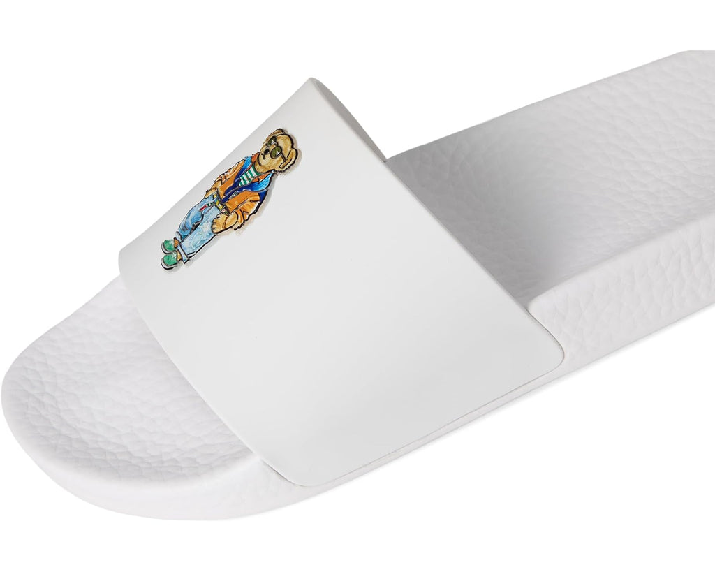 Men's Polo Ralph Lauren Polo Bear Slide White Beach Shop Bear