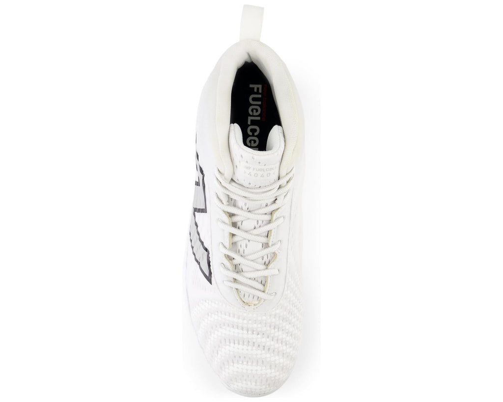 Men's New Balance FuelCell 4040 v7 Mid-Metal Baseball Cleats Optic White/Raincloud