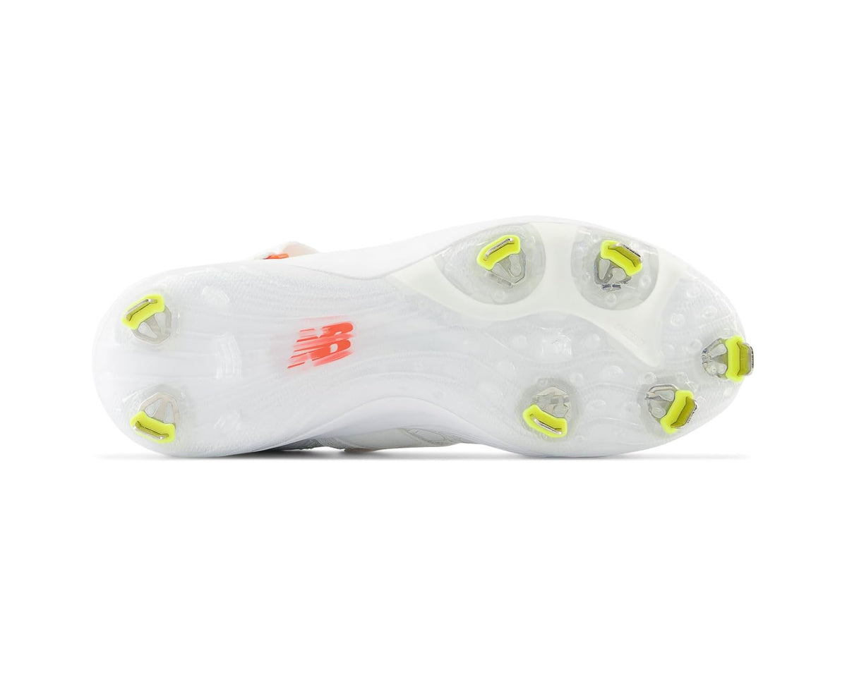 Men's New Balance FuelCell Lindor v2 Metal Baseball Cleats Optic White/Neon Dragonfly