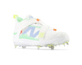 Men's New Balance FuelCell Lindor v2 Metal Baseball Cleats Optic White/Neon Dragonfly
