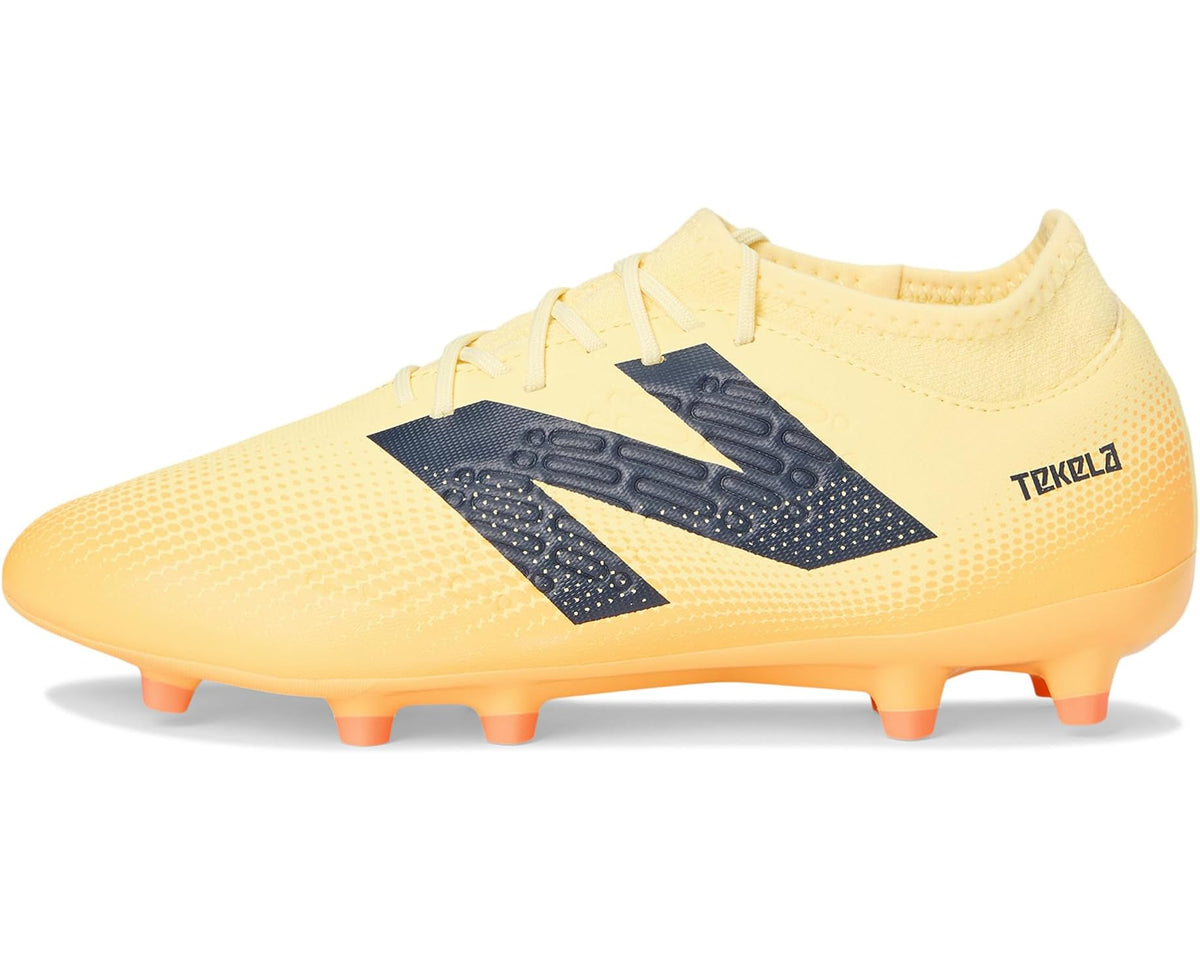 Unisex New Balance Tekela Magique FG V4+ Soccer Cleats Parchment/Clementine/Hot Mango