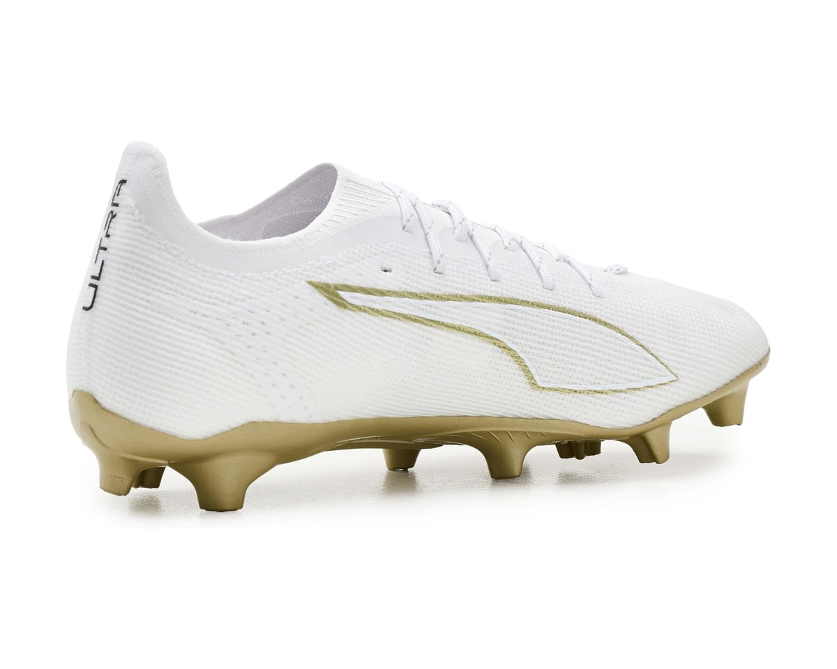 Men's PUMA Ultra 6 Pro Firm, Artificial Ground Soccer Cleats White/Metallic Gold/Black