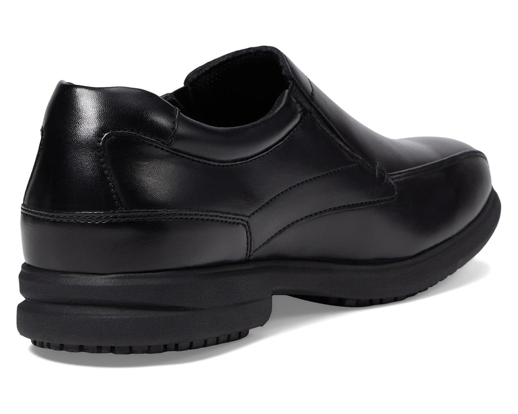 Men's Nunn Bush Sanford Slip Resistant Bicycle Toe Work Slip-On Black