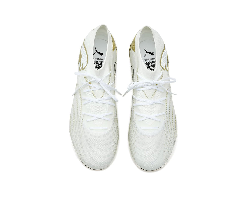 Men's PUMA Future 9 Match Firm, Artificial Ground Soccer Cleats White/Metallic Gold/Black