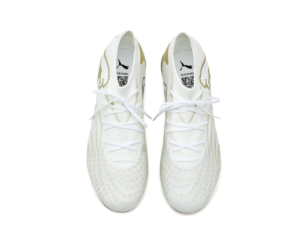 Men's PUMA Future 9 Match Firm, Artificial Ground Soccer Cleats White/Metallic Gold/Black