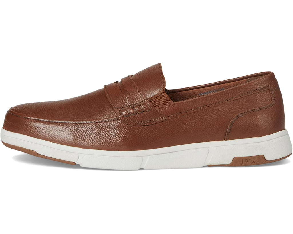 Men's Nunn Bush Luca Moccasin Toe Penny Loafer Lightweight Comfortable Slip-On Cognac