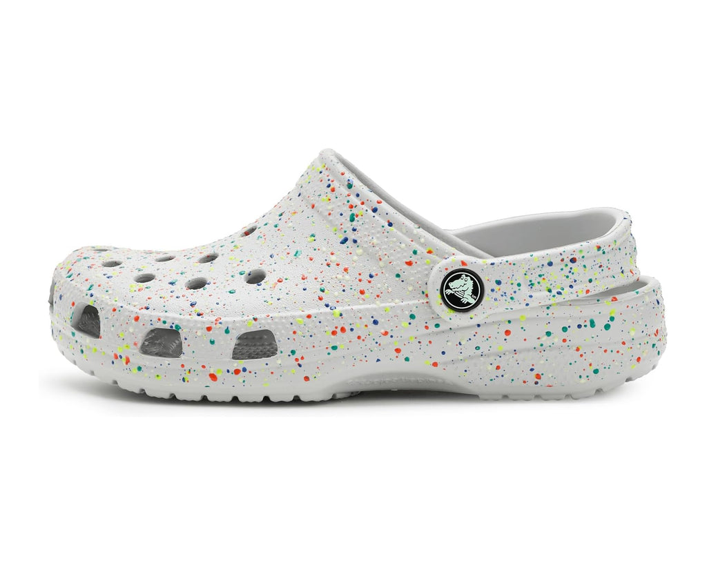 Unisex Crocs Kids Classic Clogs with Patterns and Graphics Atmosphere/Multi Glow