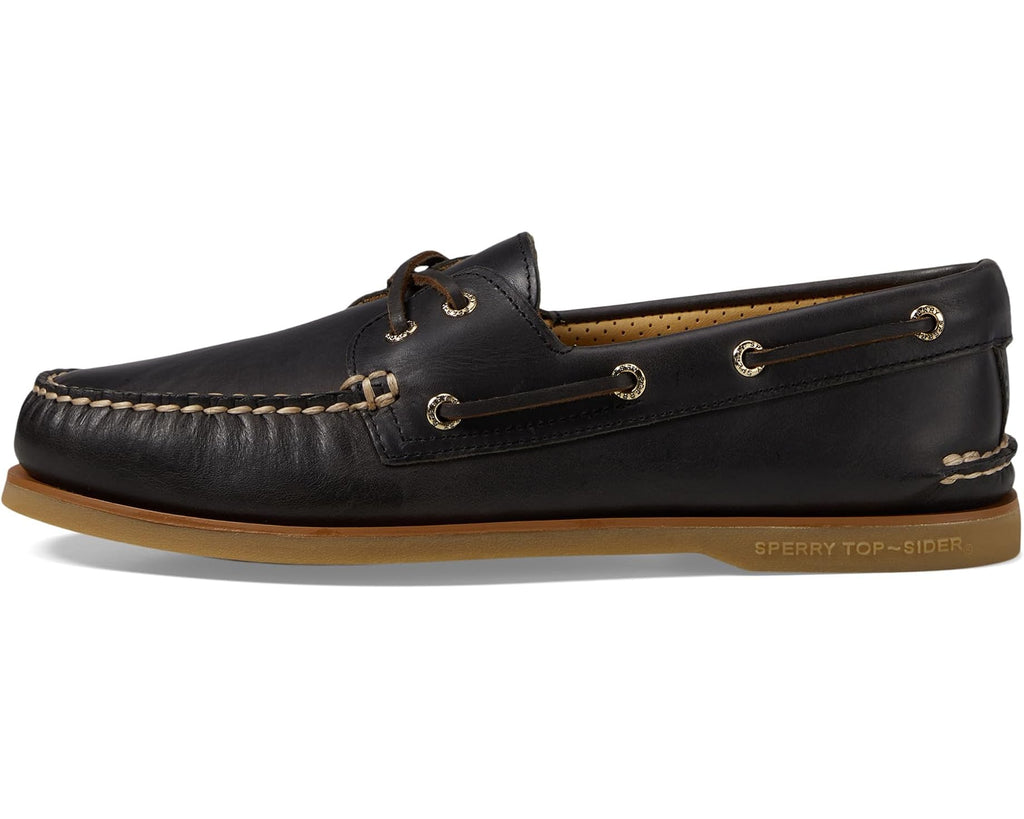Men's Sperry Gold Authentic Original 2-Eye Seasonal Black Leather