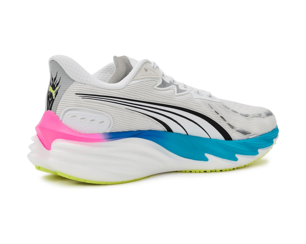 Men's PUMA Velocity Nitro 4 Running Shoes White/Ultra Blue/Poison Pink
