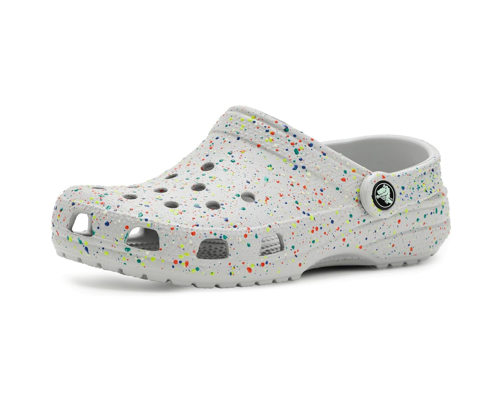Unisex Crocs Kids Classic Clogs with Patterns and Graphics Atmosphere/Multi Glow