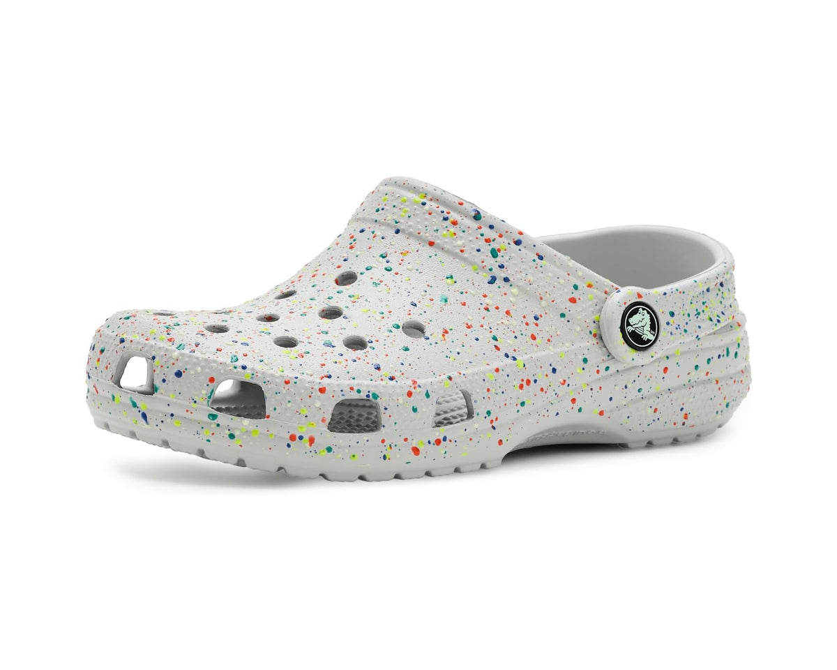 Unisex Crocs Kids Classic Clogs with Patterns and Graphics Atmosphere/Multi Glow