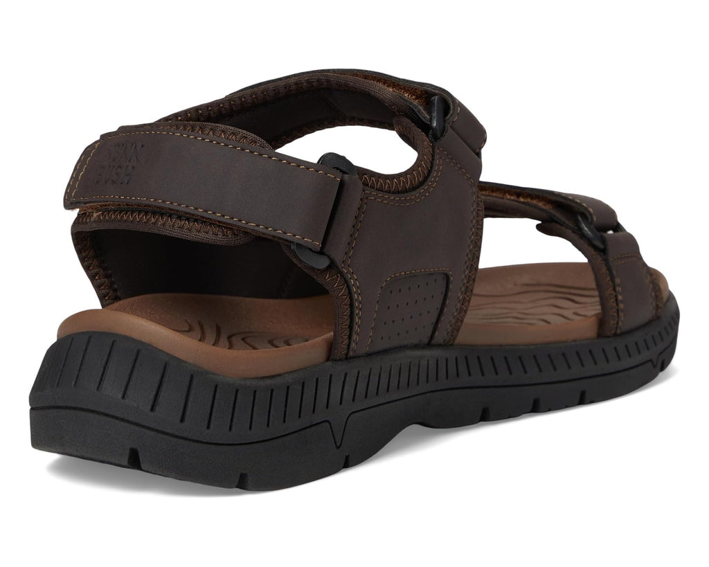Men's Nunn Bush Laguna 3 Strap River Sandal Lightweight Adjustable and Comfortable Brown