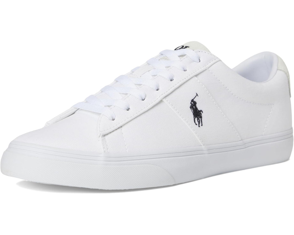 Men's Polo Ralph Lauren Sayer Canvas Low-Top Sneakers White/Black