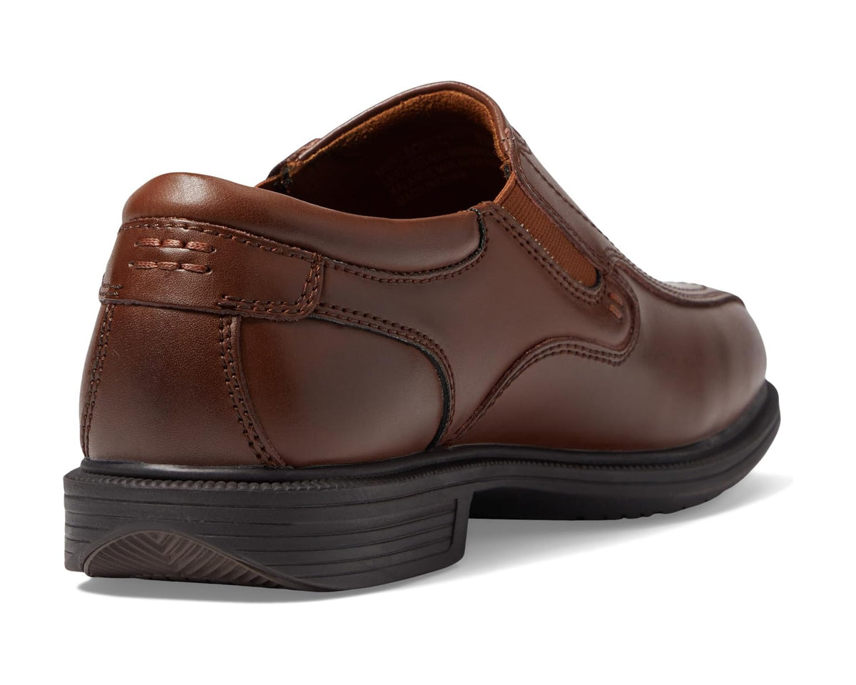 Men's Nunn Bush Bleeker Street Bicycle Toe Slip-On with KORE Slip Resistant Walking Comfort Technology Cognac