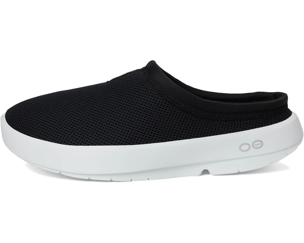 Men's OOFOS OOcoozie Sport Mule Shoe White/Black