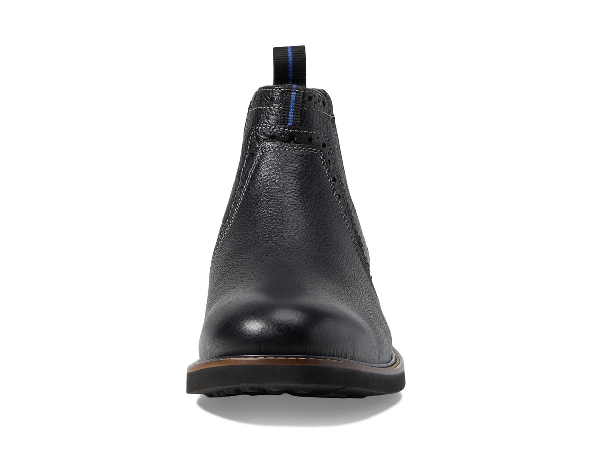 Men's Nunn Bush Otis Plain Toe Chelsea Boot with KORE Walking Comfort Technology Black Tumbled