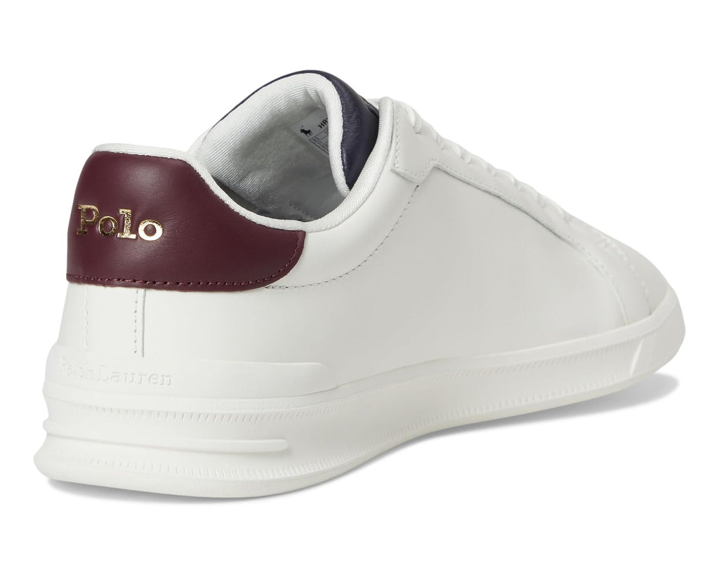 Men's Polo Ralph Lauren Heritage Court II Nappa Leather Sneakers Off-White/Navy/Wine