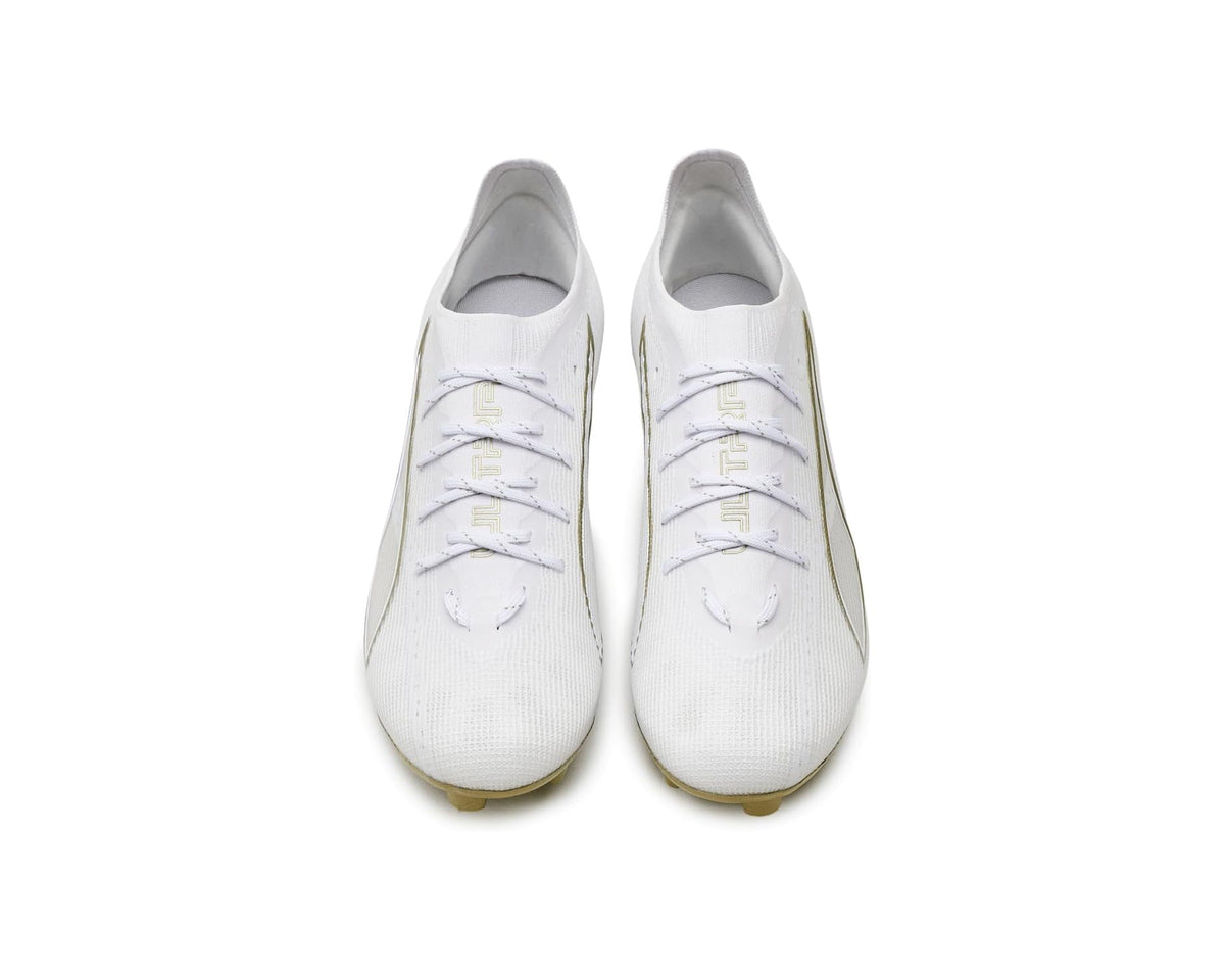 Men's PUMA Ultra 6 Pro Firm, Artificial Ground Soccer Cleats White/Metallic Gold/Black