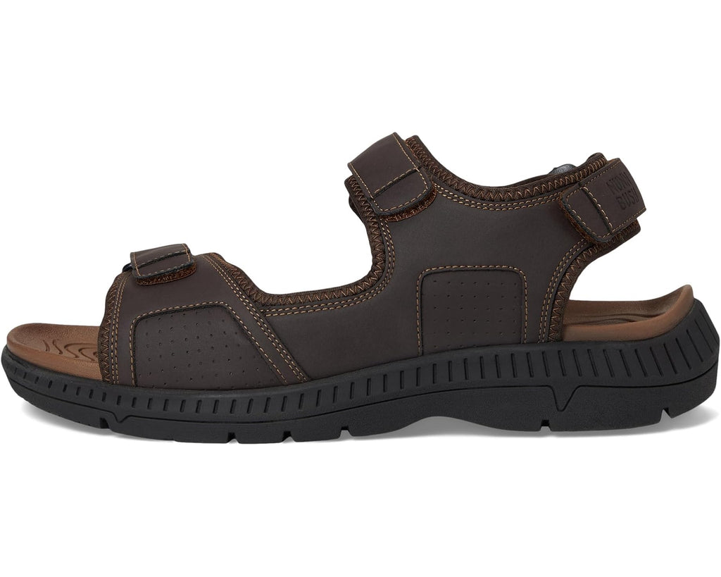 Men's Nunn Bush Laguna 3 Strap River Sandal Lightweight Adjustable and Comfortable Brown