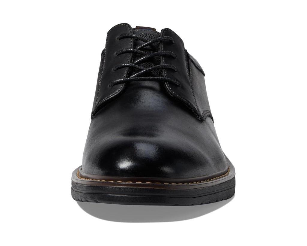 Men's Nunn Bush Griff Plain Toe Oxford Lightweight and Comfortable for All Occasions Leather Lace Up Black