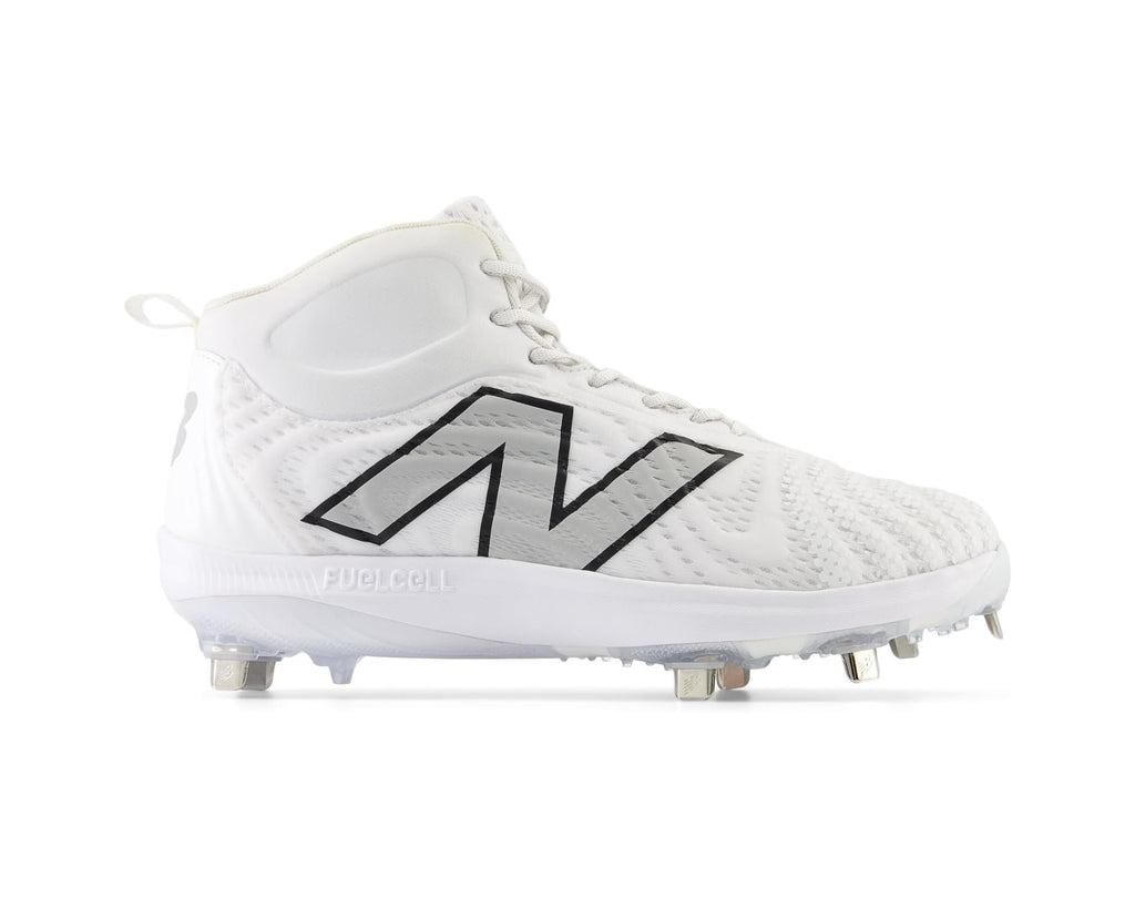 Men's New Balance FuelCell 4040 v7 Mid-Metal Baseball Cleats Optic White/Raincloud