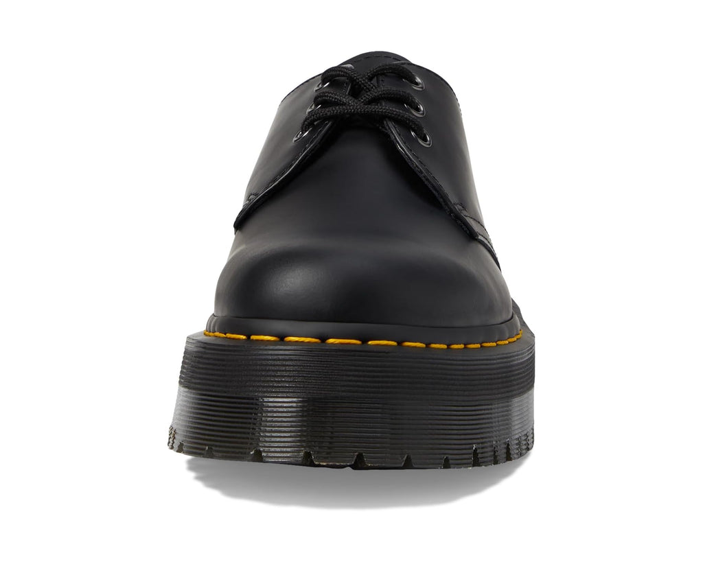 Unisex Dr. Martens 1461 Quad Smooth Leather Platform Shoes Black Polished Smooth