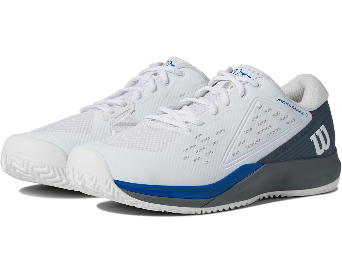 Men's Wilson Rush Pro Ace Pickleball Shoes White/Stormy Weather/Classic Blue
