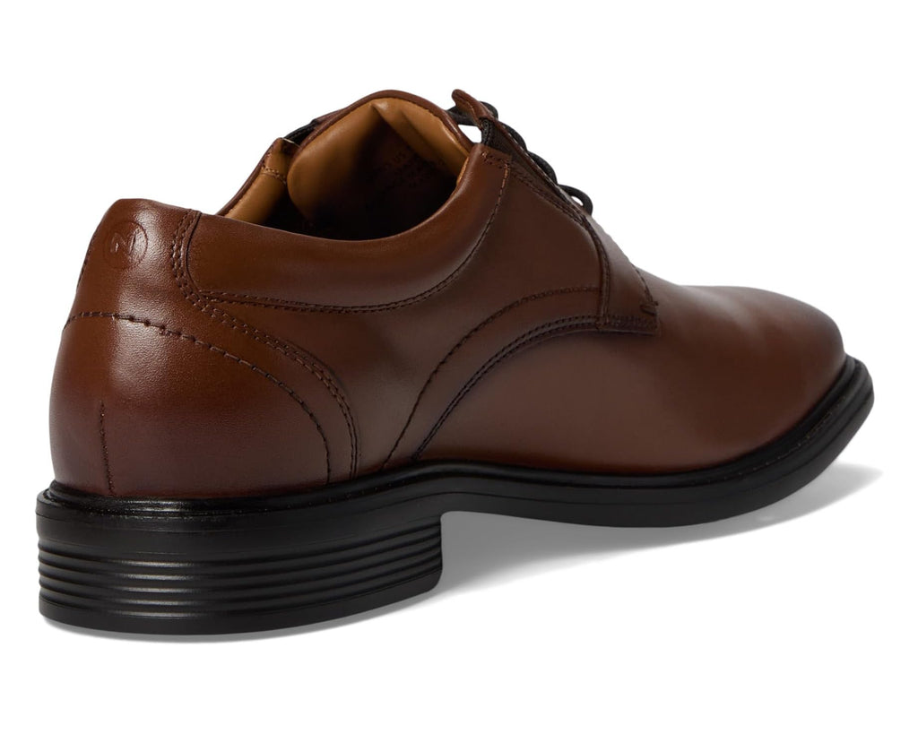 Men's Nunn Bush Stark Plain Toe Oxford Leather Business Formal Derby Dress Casual Lace-Up Cognac