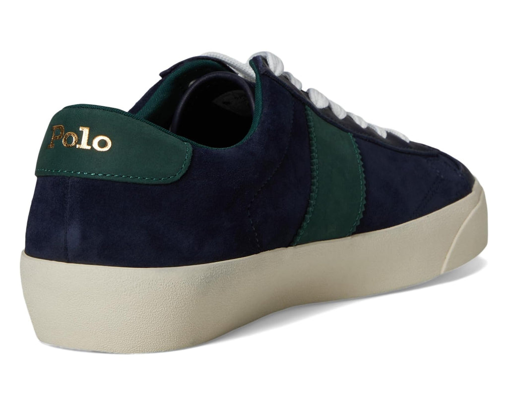 Men's Polo Ralph Lauren Suede Leather-Sayer Sport-Sneakers-Low Top Lace Navy/Forest