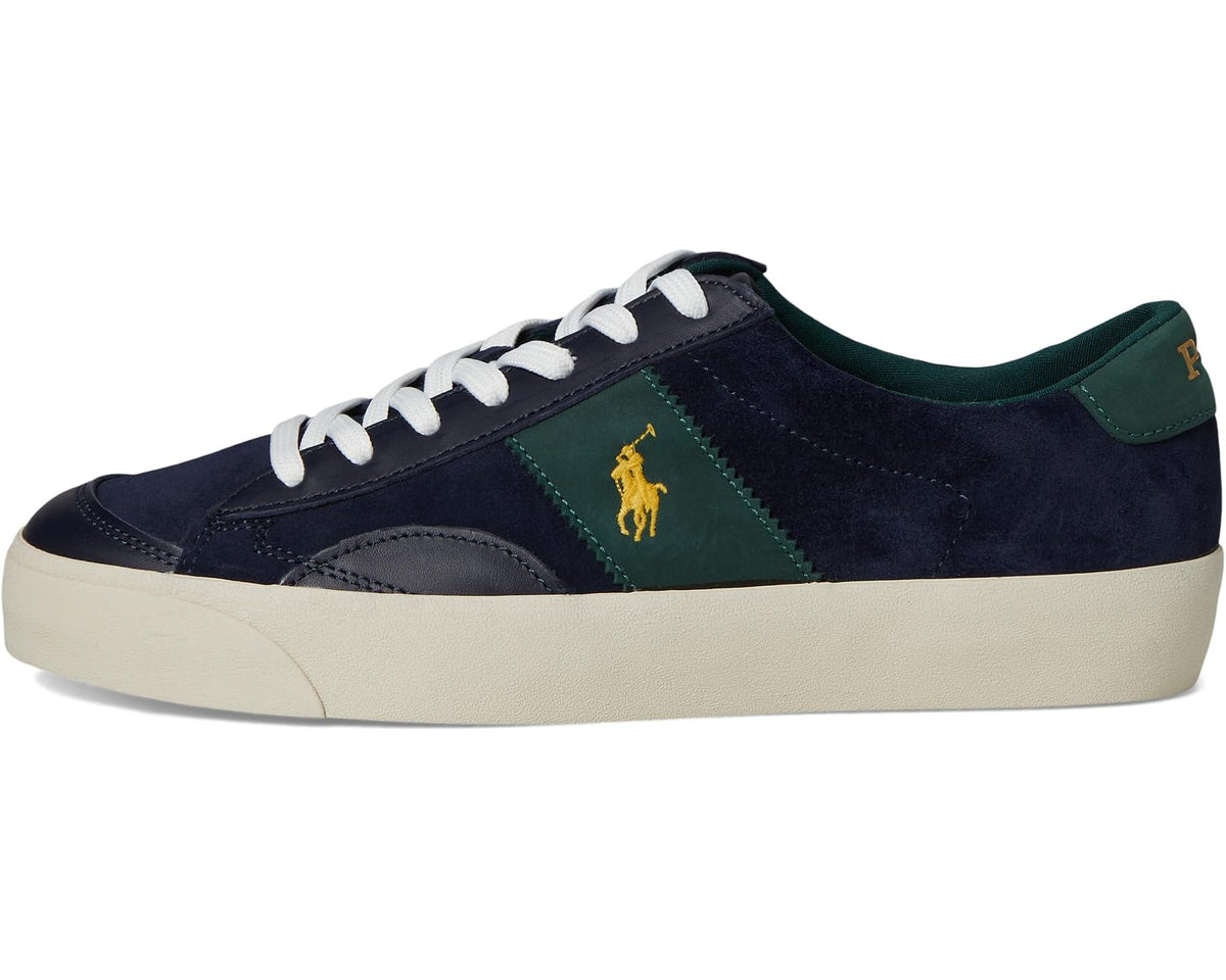 Men's Polo Ralph Lauren Suede Leather-Sayer Sport-Sneakers-Low Top Lace Navy/Forest