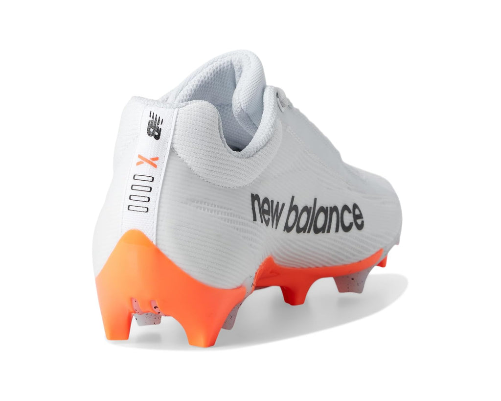 Men's New Balance BurnX4 Lacrosse Cleats White/Hot Mango/Ice Blue