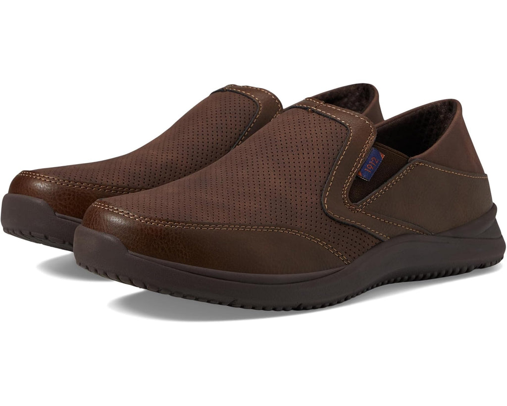 Men's Nunn Bush Conway EZ Moccasin Toe Slip-On Easy Slip-In Loafer Brown