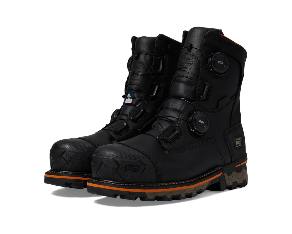 Men's Timberland PRO Boondock BOA 8 Inch Composite Safety Toe Waterproof Puncture Resistant Black