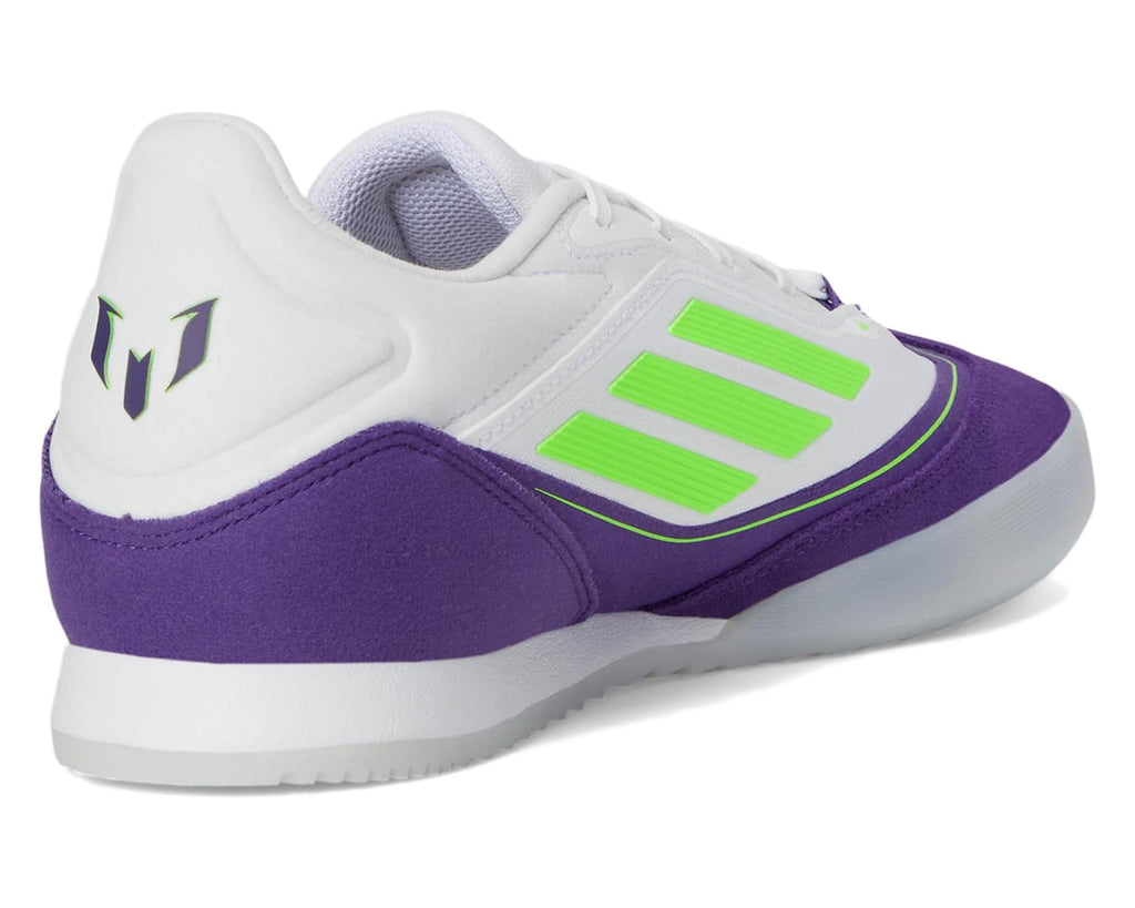 Unisex adidas F50 Freestyle 24 Messi Indoor Soccer Cleats White/Lucid Lemon/Unity Purple