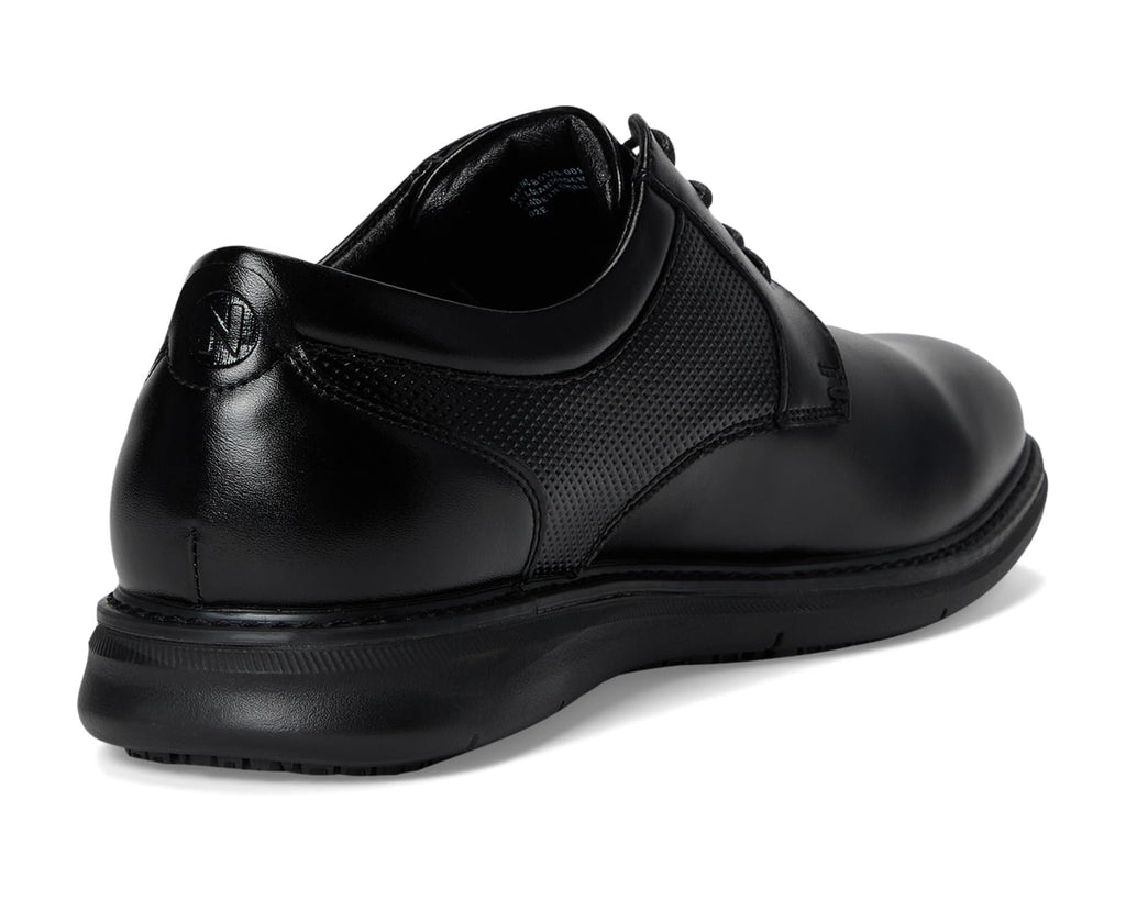 Men's Nunn Bush Chase Slip Resistant Work Plain Toe Oxford for Restaurant, Food Service & Hospitality Black