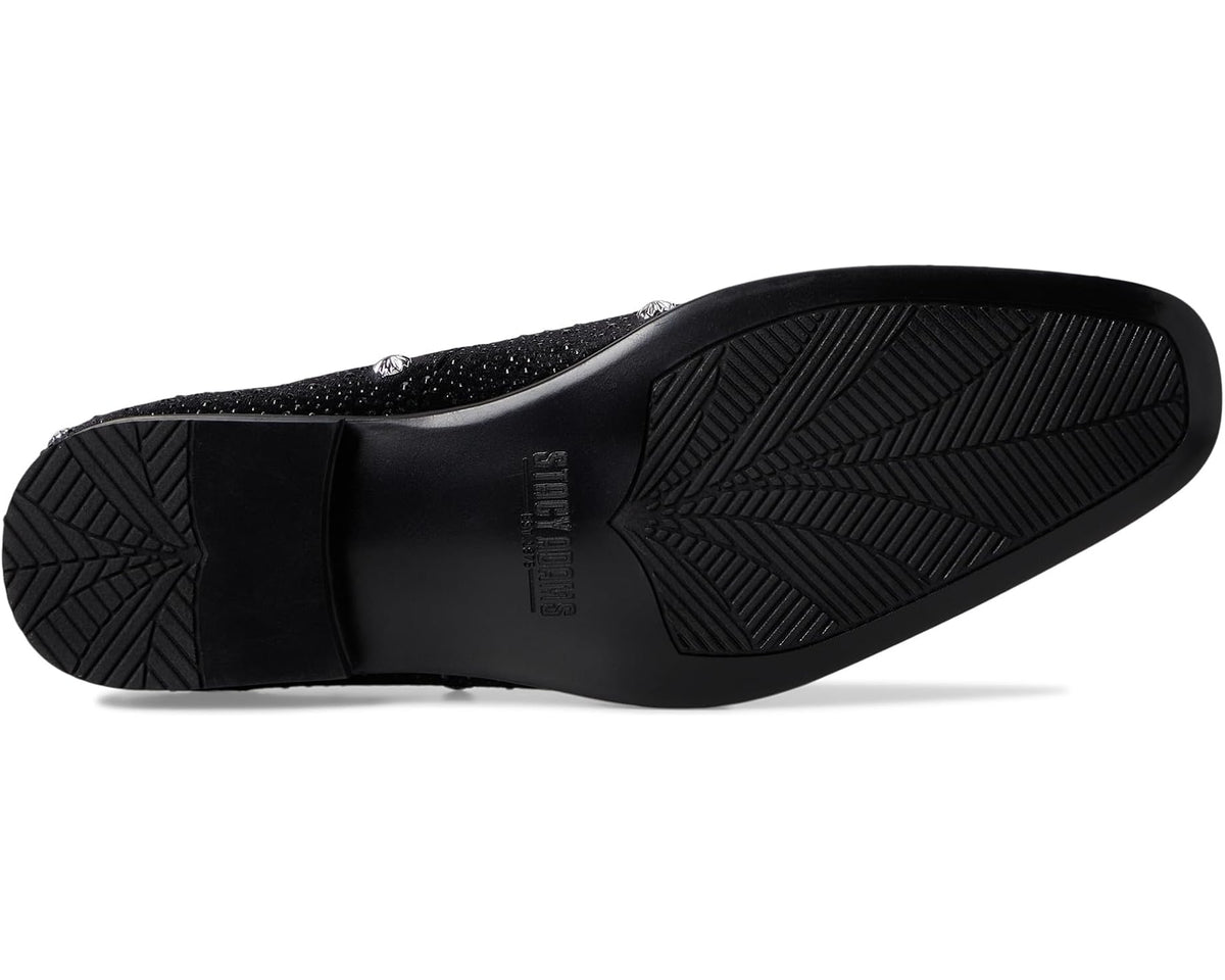Men's Stacy Adams Spangle Rhinestone Slip-On Black/Silver