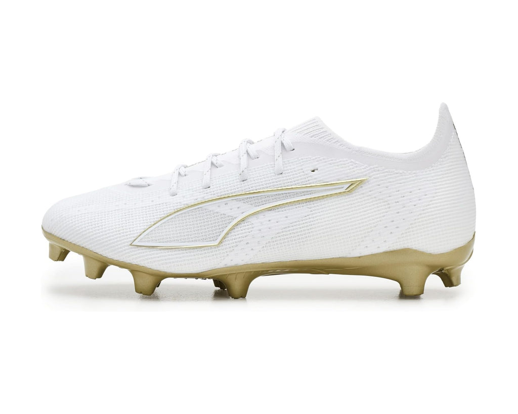 Men's PUMA Ultra 6 Pro Firm, Artificial Ground Soccer Cleats White/Metallic Gold/Black