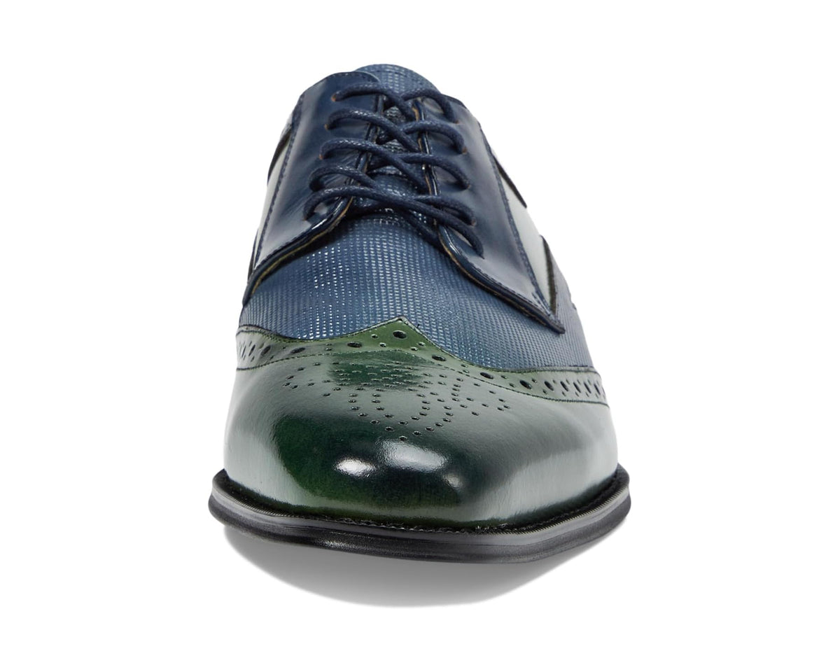 Men's Stacy Adams Ivingale Wing Tip Lace-Up Navy/Green