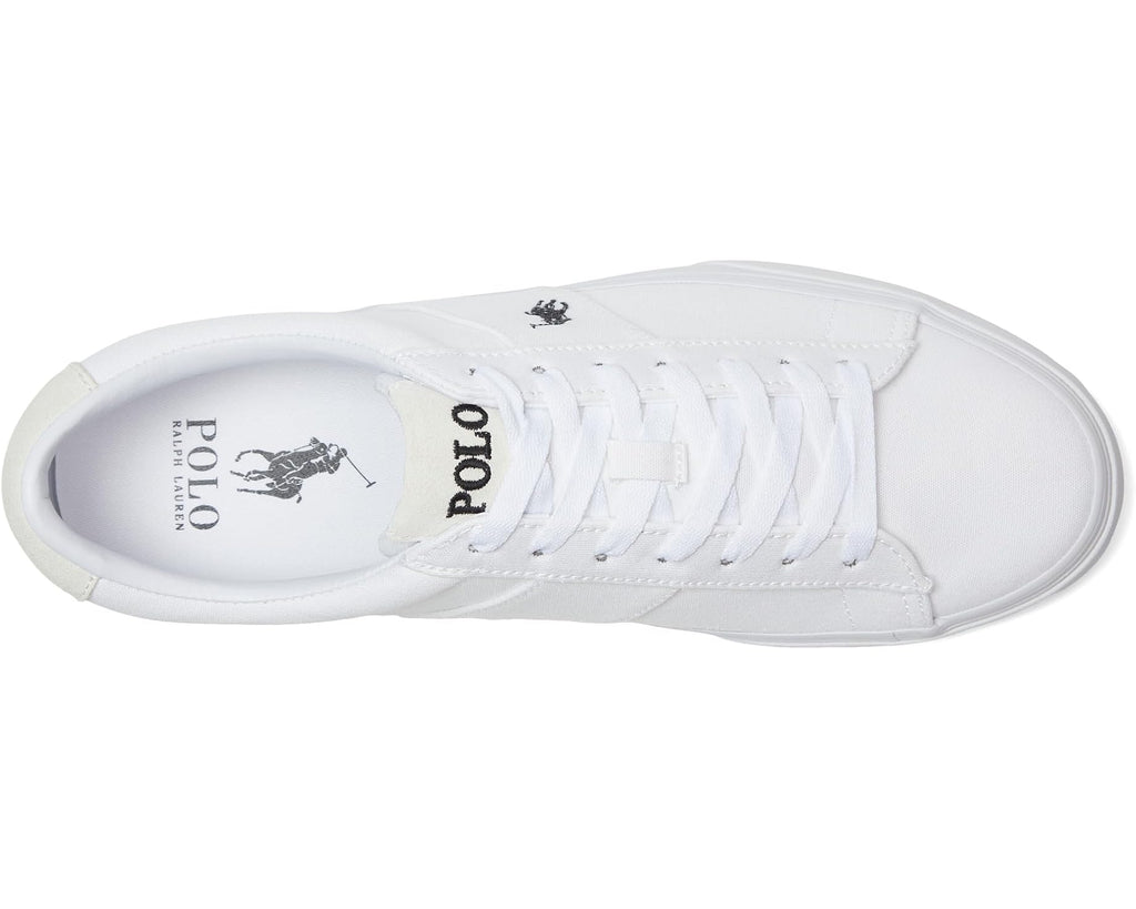Men's Polo Ralph Lauren Sayer Canvas Low-Top Sneakers White/Black