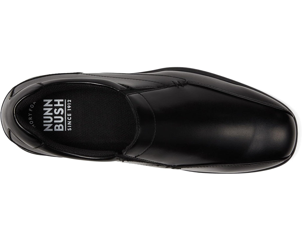 Men's Nunn Bush Sanford Slip Resistant Bicycle Toe Work Slip-On Black