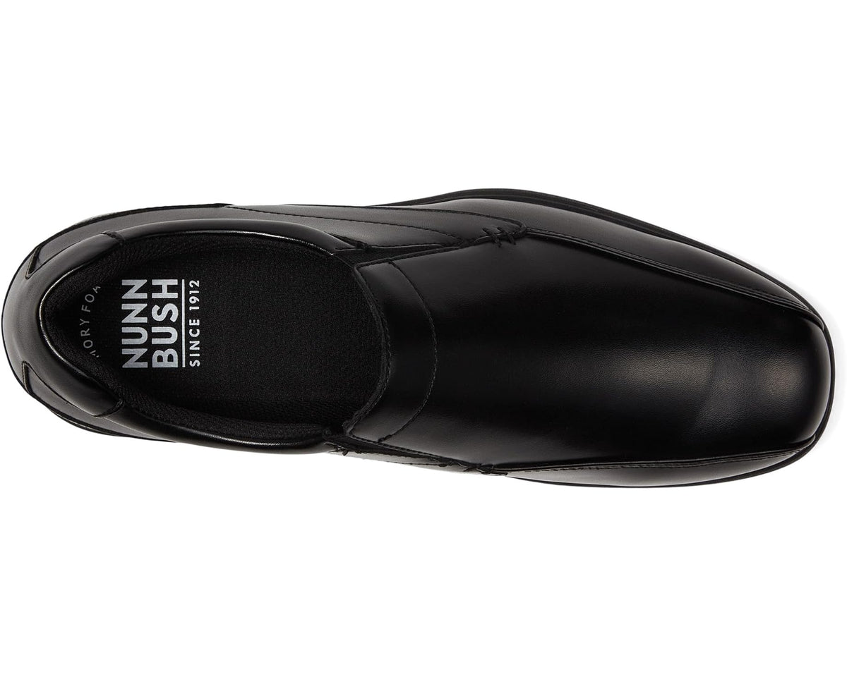 Men's Nunn Bush Sanford Slip Resistant Bicycle Toe Work Slip-On Black