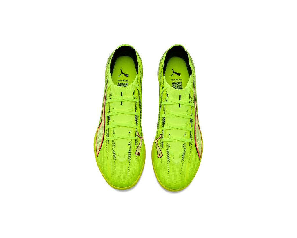 Men's PUMA Ultra 6 Match Turf Trainer Soccer Cleats Yellow Alert/Black/Glowing Red/Lime Squeeze