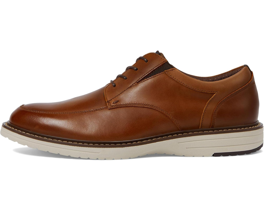 Men's Nunn Bush Griff Moccasin Toe Oxford Lightweight and Comfortable for All Occasions Leather Lace Up Cognac
