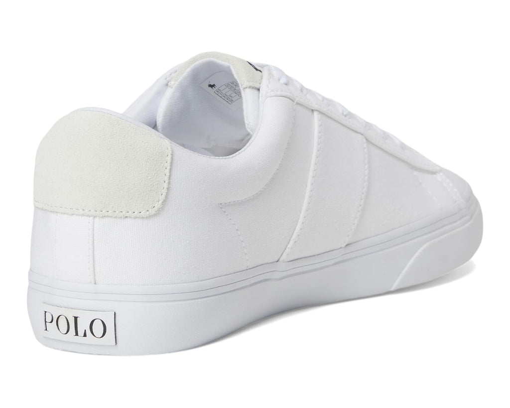 Men's Polo Ralph Lauren Sayer Canvas Low-Top Sneakers White/Black