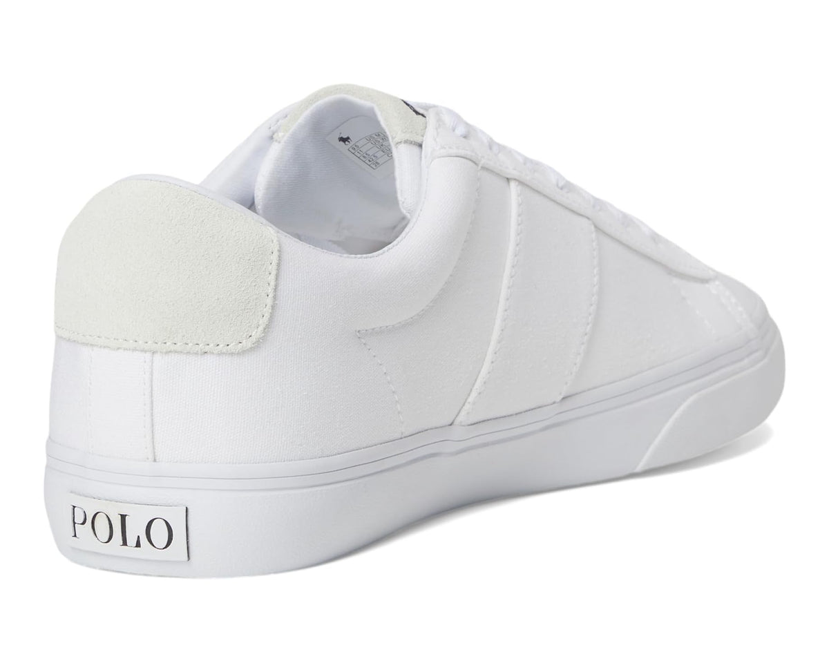 Men's Polo Ralph Lauren Sayer Canvas Low-Top Sneakers White/Black