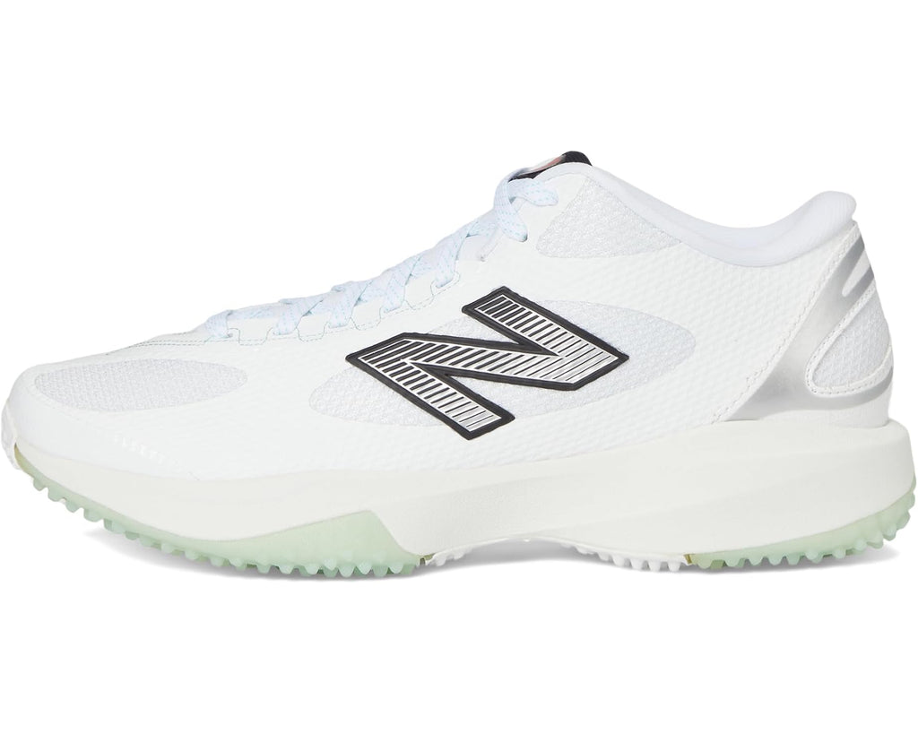 Men's New Balance FreezeLX V5 Turf Low Lacrosse Cleats White/Black/Silver Metallic