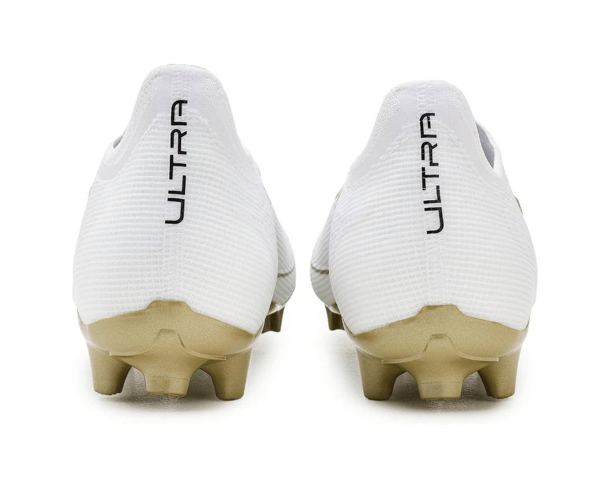 Men's PUMA Ultra 6 Pro Firm, Artificial Ground Soccer Cleats White/Metallic Gold/Black