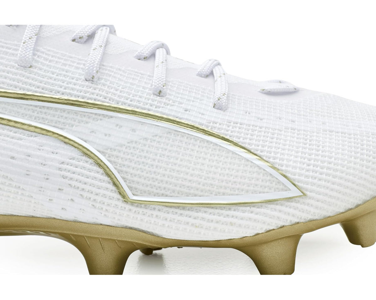Men's PUMA Ultra 6 Pro Firm, Artificial Ground Soccer Cleats White/Metallic Gold/Black